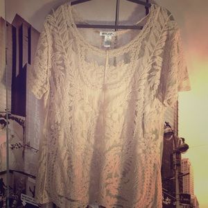 Lace shirt and shell.